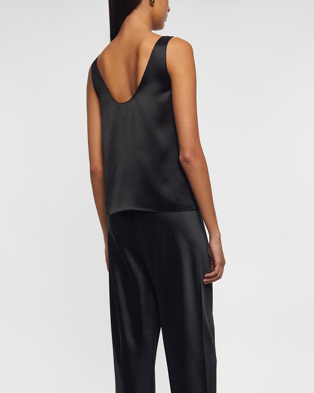 Almada Topp Romy Satin  Svart S