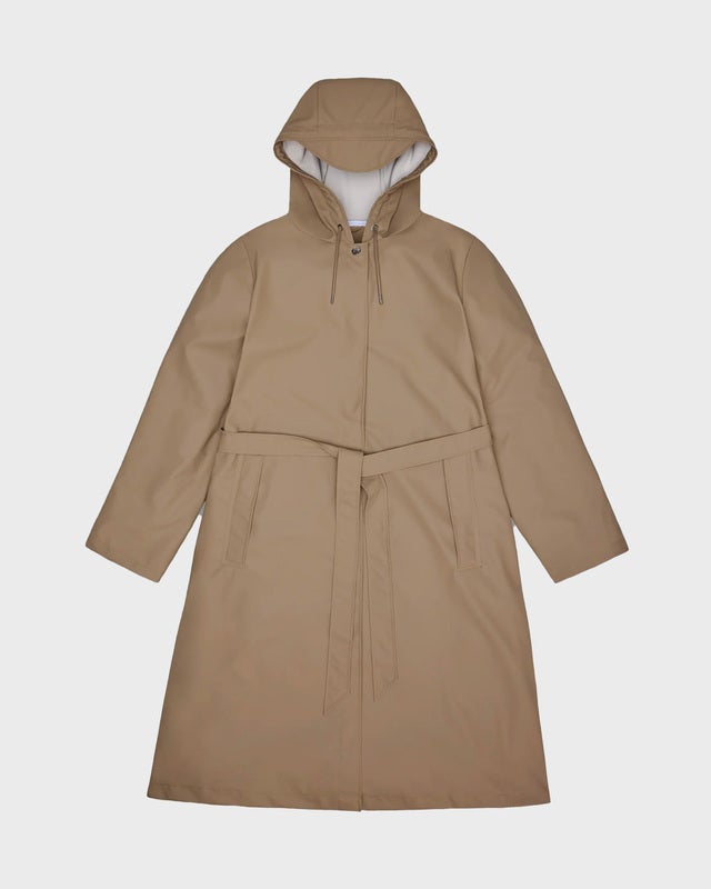Rains Jacket A-Line Longer W Beige L
