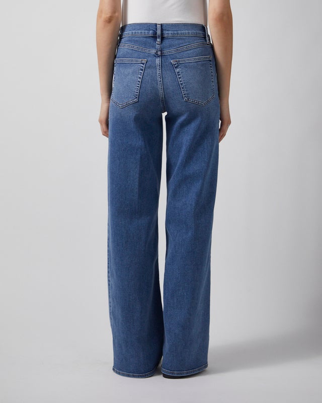 Frame Jeans Le Slim Palazzo Long Gossamer Washed Blue 28