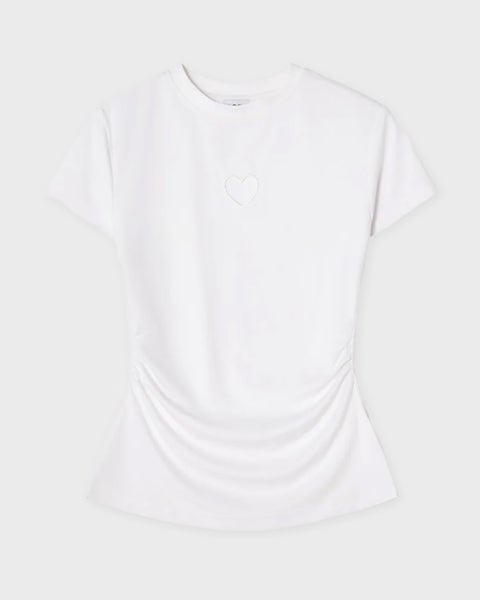 T-Shirt Tight Fitted Heart  White 1