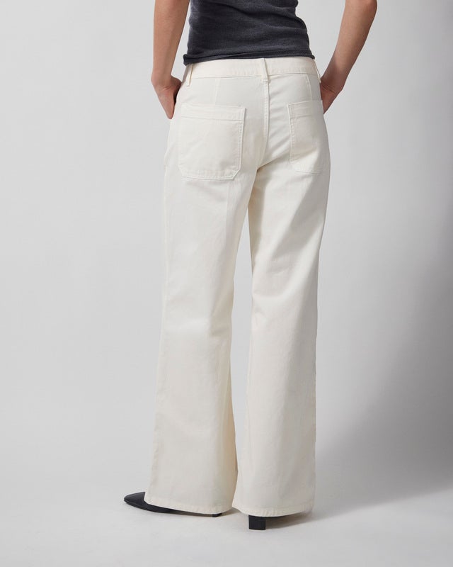 Wakakuu Icons Trousers Flared Cotton Offwhite L