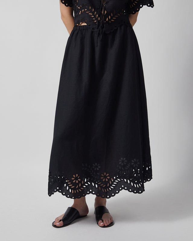 Malina Chara Broderie Anglais Maxi Skirt 40