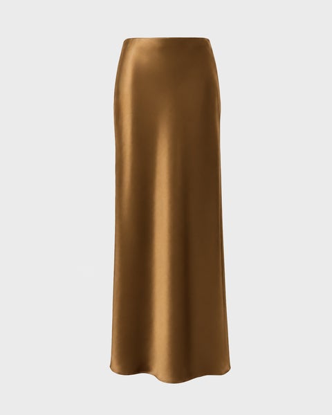 Skirt Cielo Long Satin Ochra 1