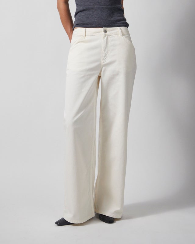 Wakakuu Icons Trousers Flared Cotton Offwhite L