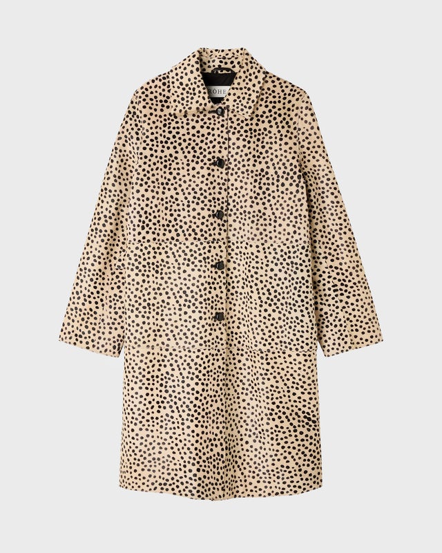 RÓHE Coat Cheetah Pony Hair Beige/Black 36