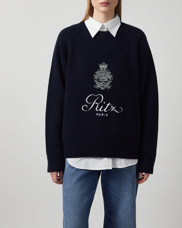 Ritz Paris x Frame Sweater Ritz Unisex Cashmere  Navy XS