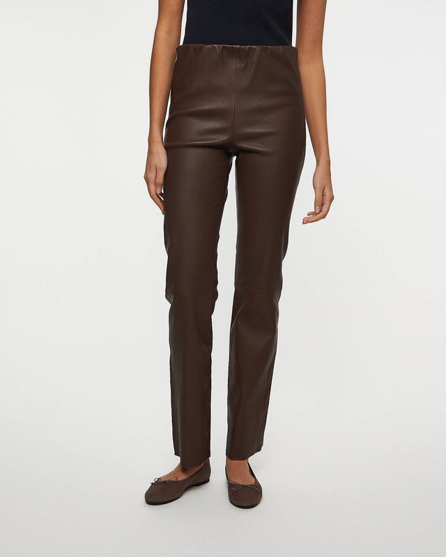 By Malene Birger Trousers Florentina Leather Brown 38
