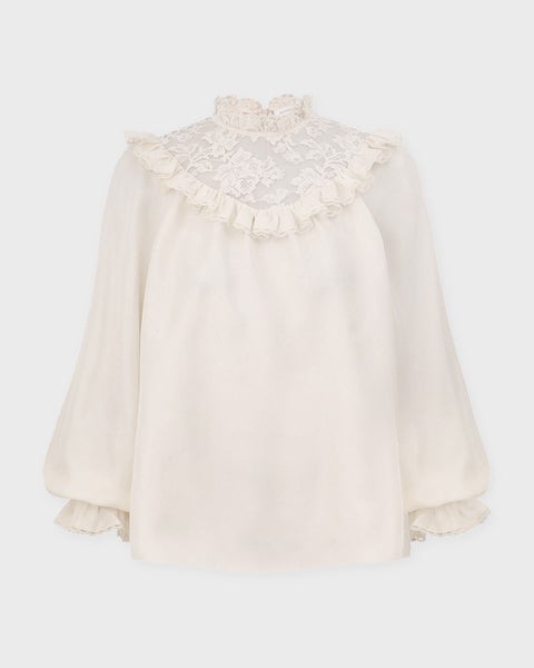 Blouse Lace Billow Cream 1