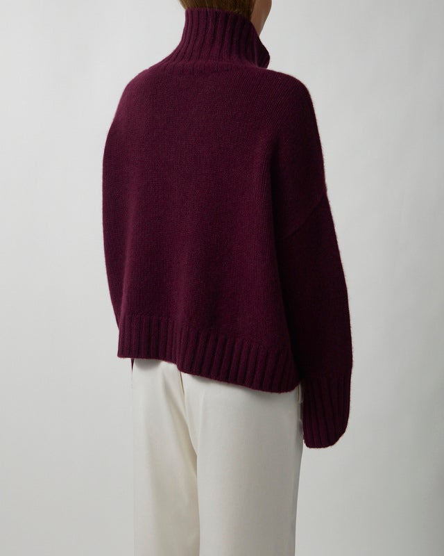 Soft Goat Turtleneck Girlfriend Bordeaux XS