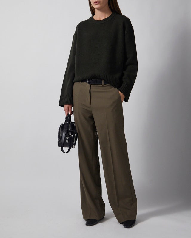 Wakakuu Icons Sweater Cashmere Wool R-neck Dark Green L