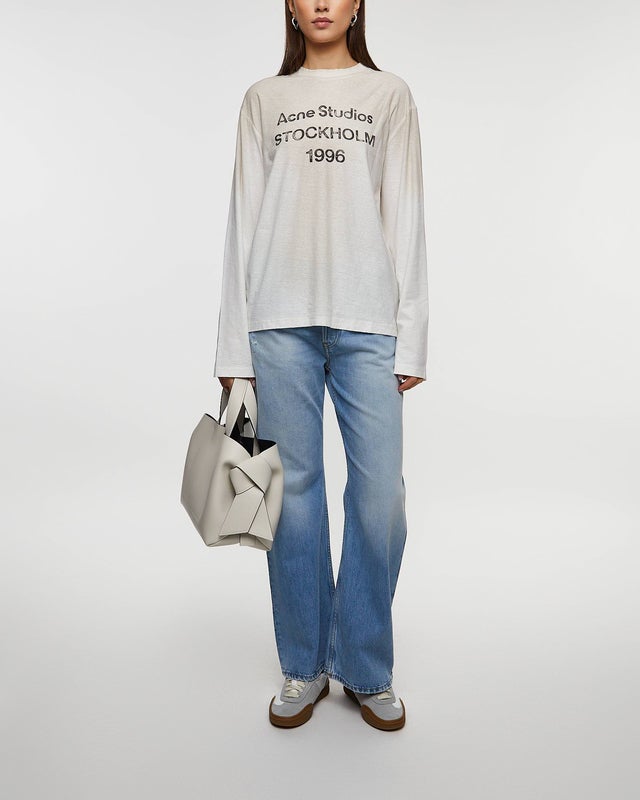 Acne Studios Long Sleeve T-shirt Relaxed Logo  White XXS