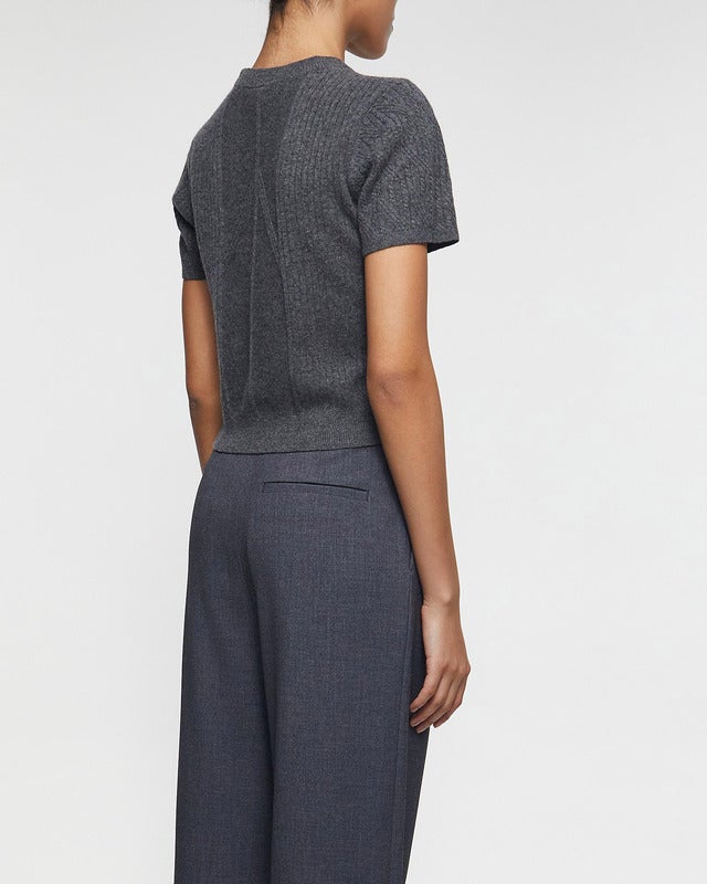 The Garment T-Shirt Como Tee Mini Rib Grey melange UK 6 (EUR 34)