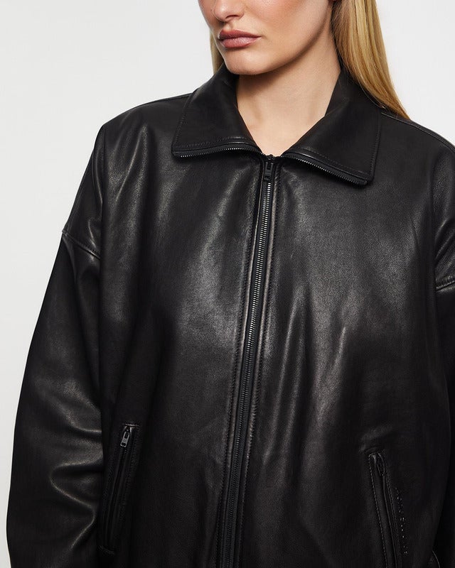 Acne Studios Jacket Relaxed Leather Black 34