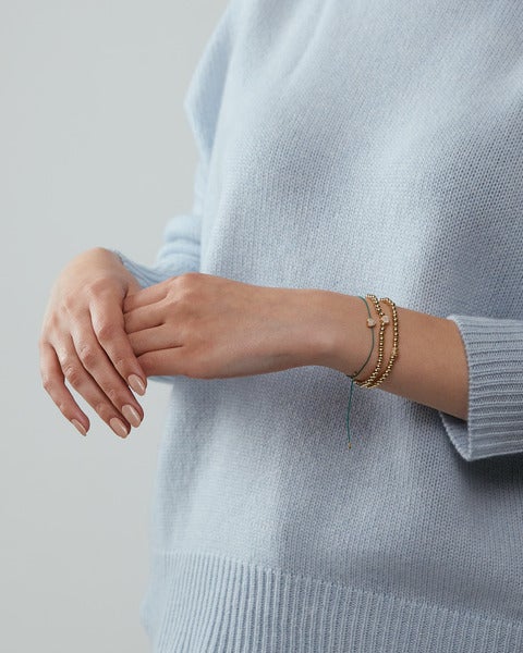 Armband Gold Diamond Heart Tiny Mörkgrön ONESIZE 2