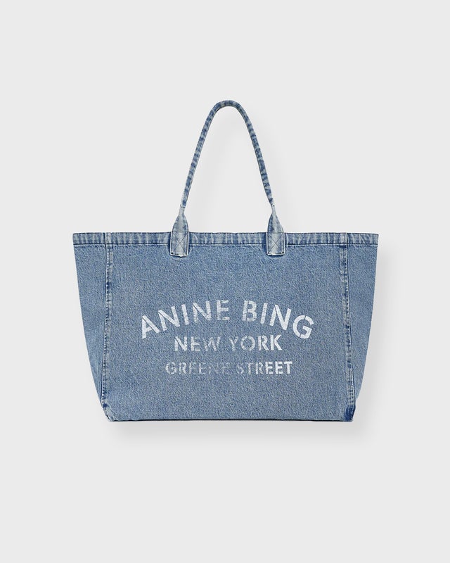 Anine Bing Bag Leo Denim Tote Blue ONESIZE