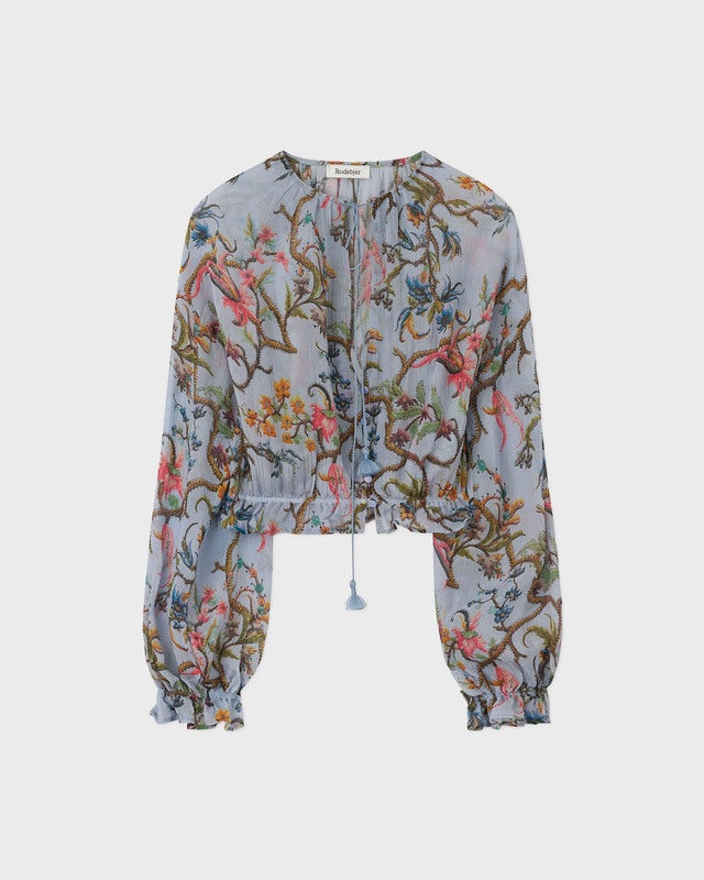 Rodebjer Blouse Piper Trailing Blue S