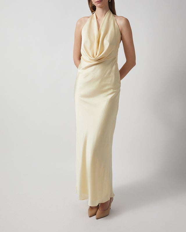 ROTATE Birger Christensen Dress Chiffon Halter 38