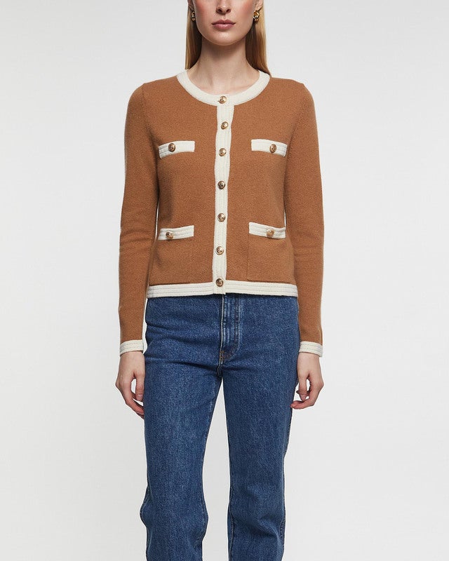 Andiata Cardigan Charlott camel/vit M