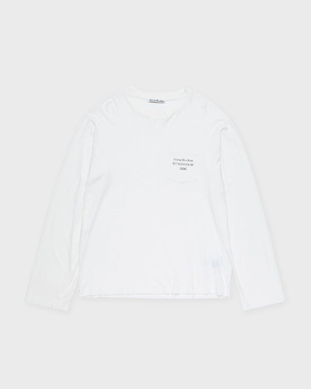 Acne Studios T-Shirt Logo Long Sleeve Relaxed White S