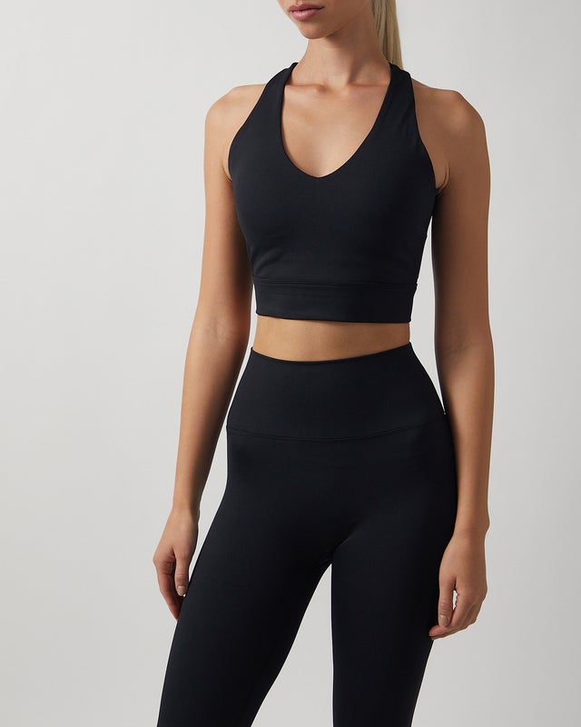 Sisterly tribe Top Softsculpt V-neck Cross Back  Black M