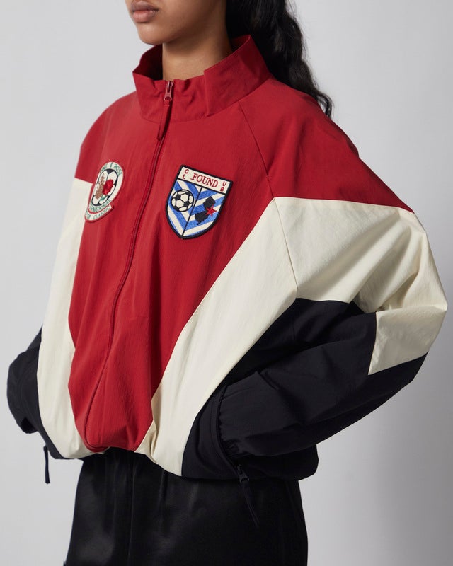 Found Jacket Pine and Rose Track Unisex Red/cream S