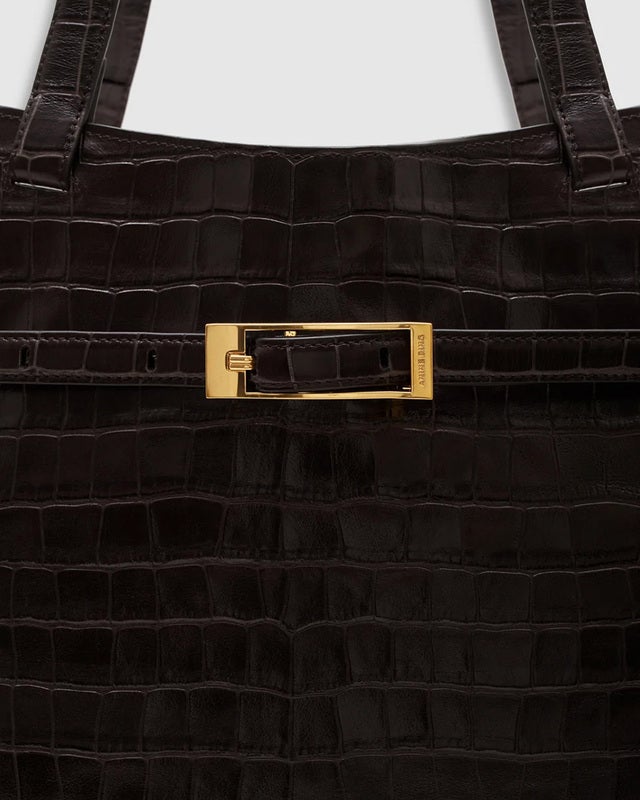 Anine Bing Tote Elly Embossed Dark Brown ONESIZE