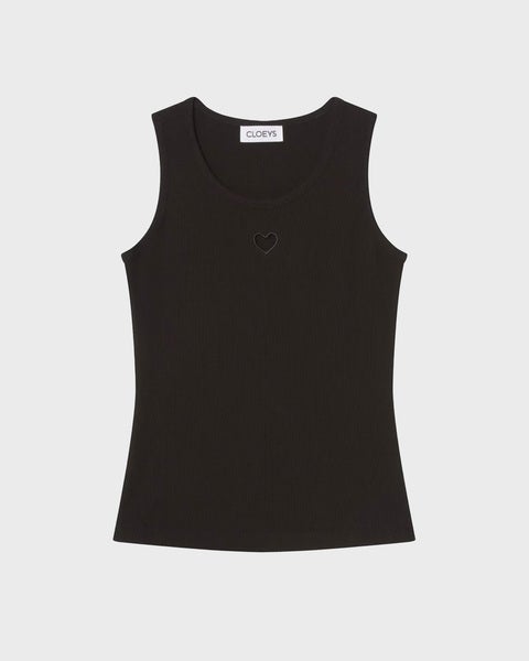 Top Heart Tank Black 1