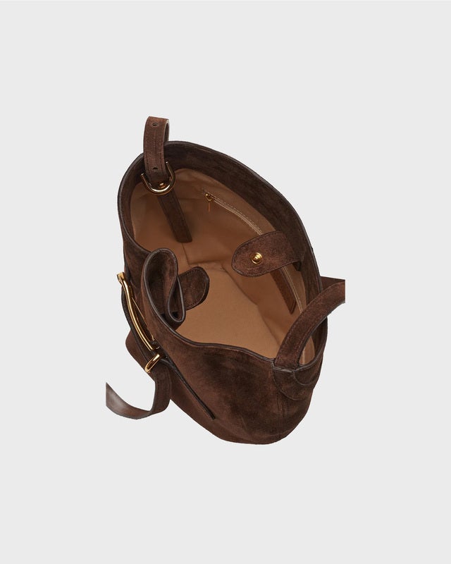 Liffner Bag Belted Bucket Brown Suede Dark brown ONESIZE