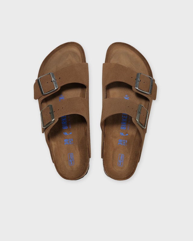 Birkenstock Sandals Arizona Soft Footbed Suede Leather Ljusbrun EUR 40