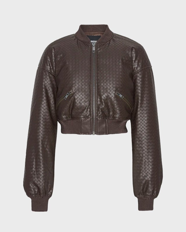 ROTATE Birger Christensen Jacket Cropped Puffer Brown 38
