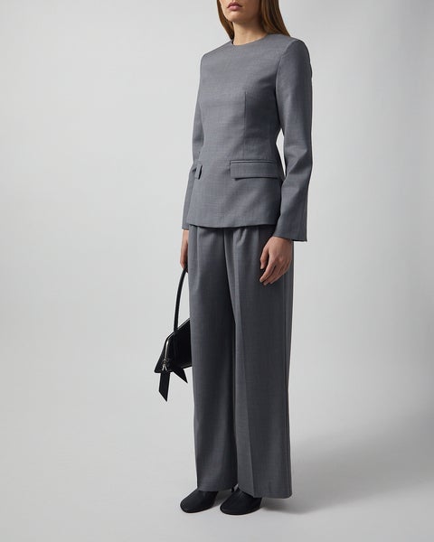 Blouse Athina Tailored Long Sleeve Grey 2