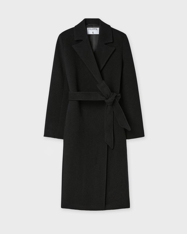 Filippa K Coat Charlotte Wool Belted Black 36