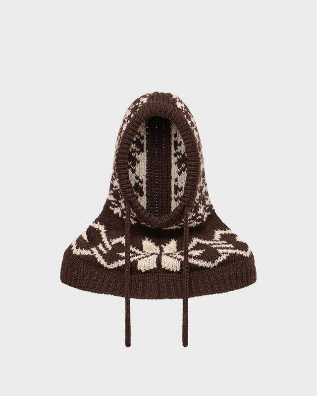 Moncler Balaclava Jacquard Sequin Brown ONESIZE