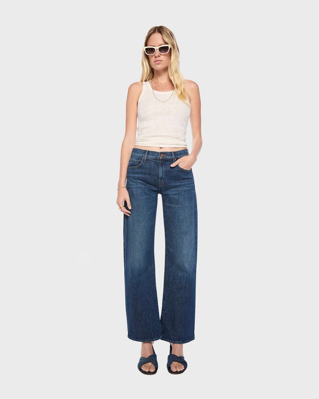 Mother Denim Jeans The Mid Rise Lasso Sneak That Belongs In A Museum Dark Blue Wash 27