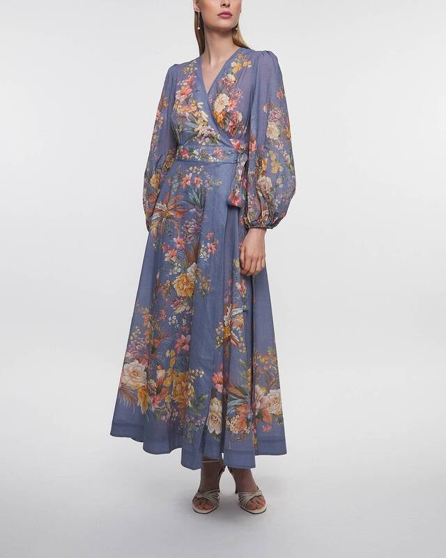 ZIMMERMANN Dress Tallow Wrap Midi  Flower print 2 (M-L)