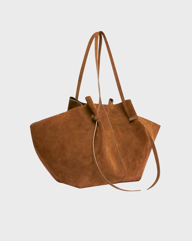 YUZEFI Large Mochi Suede Bag Cognac ONESIZE