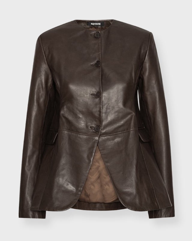 ROTATE Birger Christensen Jacket Flared Leather Mole 38