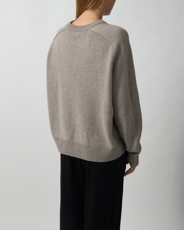 Soft Goat Sweater Boyfriend Crewneck Greige S
