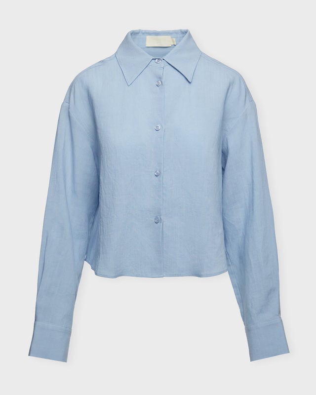 Wakakuu Icons Skjorta Genoa Crop Linen Ljusblå XS