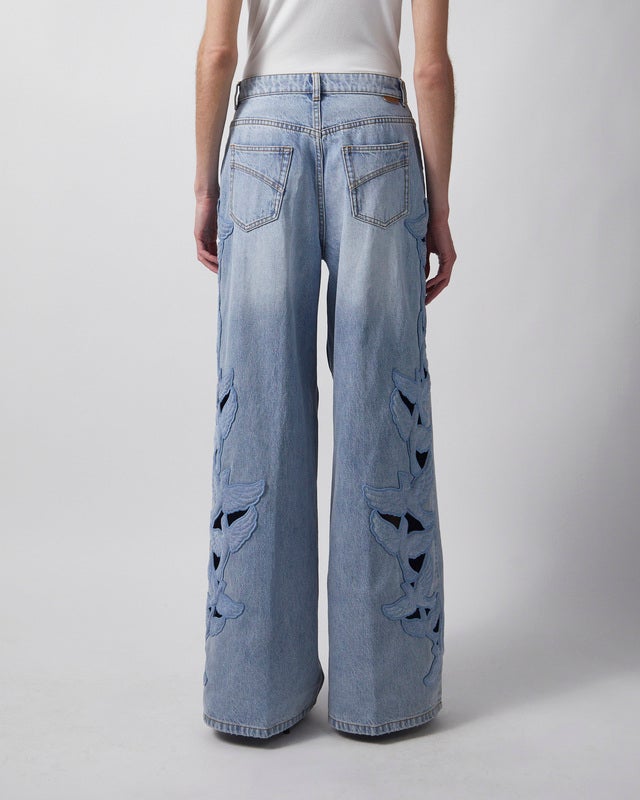Zimmermann Jeans Alchemy Applique Relaxed Flare Blue/green 26
