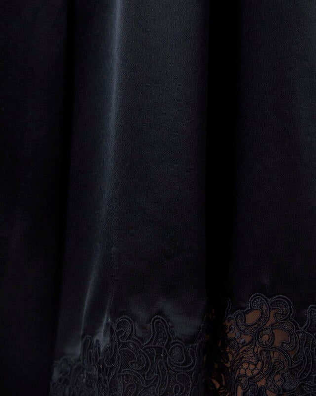 Malina Dress Norea Lace Hem Satin Mini Black 36