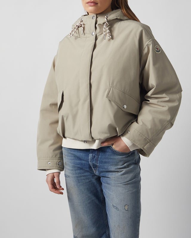 Moncler Jacket Eucalyptus Hooded Short Down Stone MONCLER 2 (M)