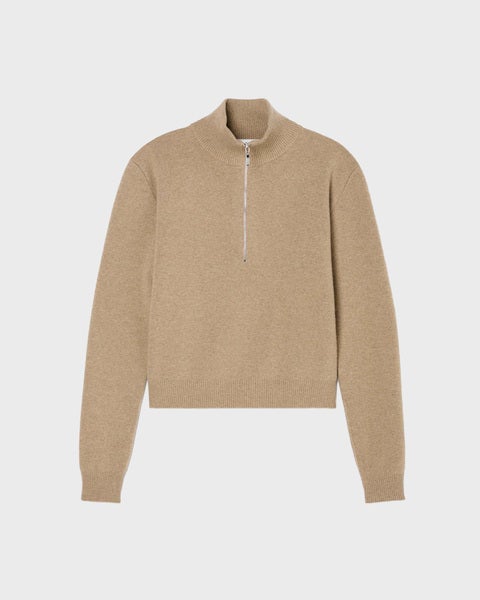 Polo Zipped mouliné Camel 1