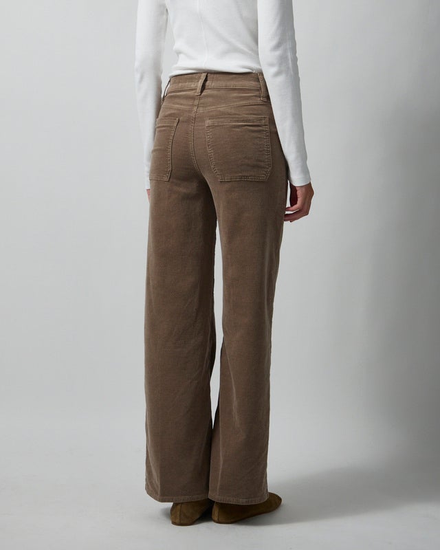Frame Pants Le Slim Palazzo Modernist Pocket Corduroy Taupe 28