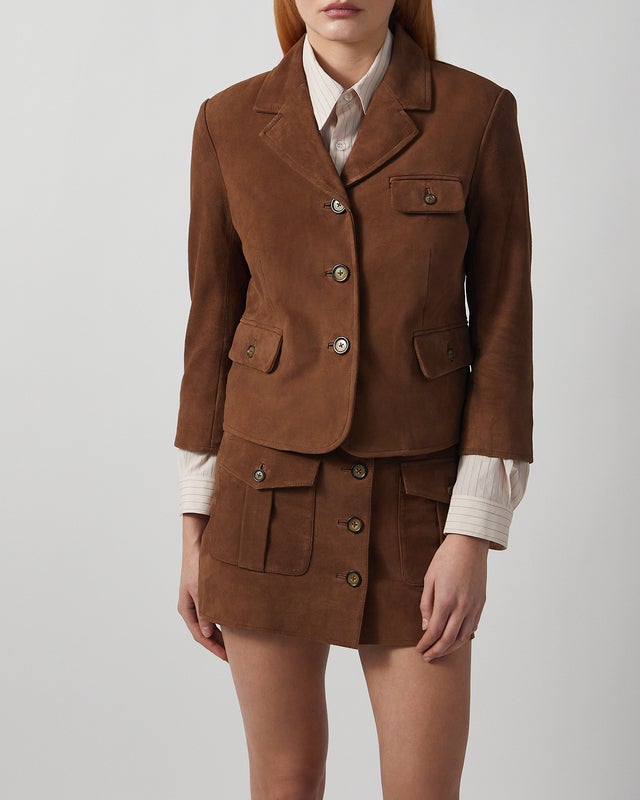 The Garment Jacket Suede Fitted Dark green UK 8 (EUR 36)