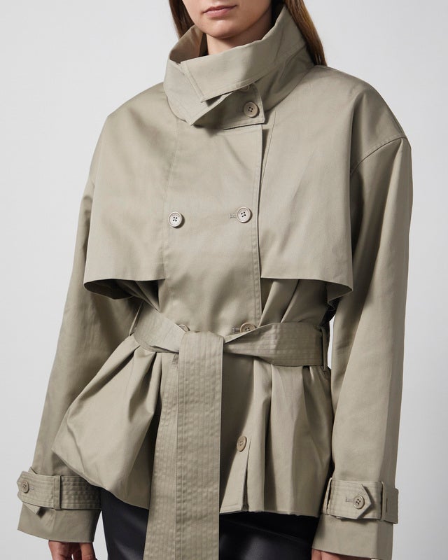 ROTATE  Jacket Short Trench Coat Grey 36