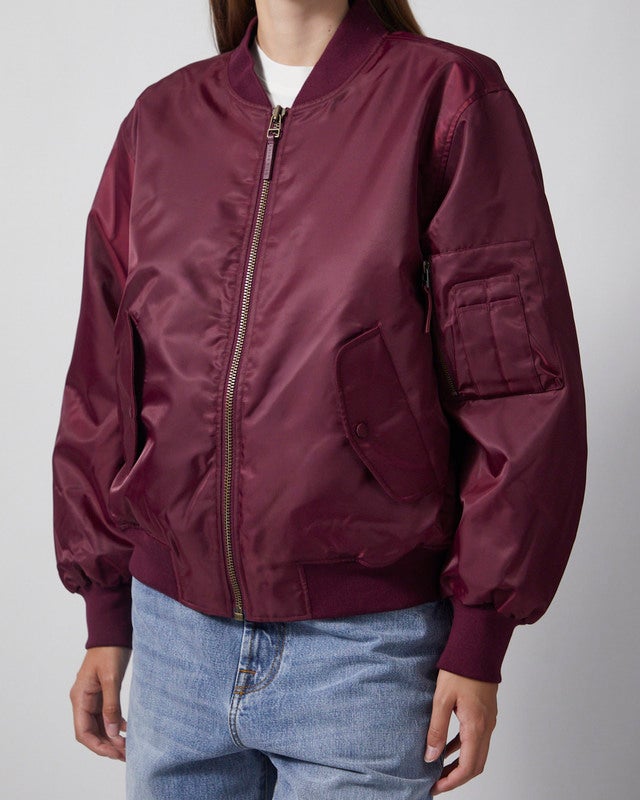 Anine Bing Bomber Leon Burgundy S