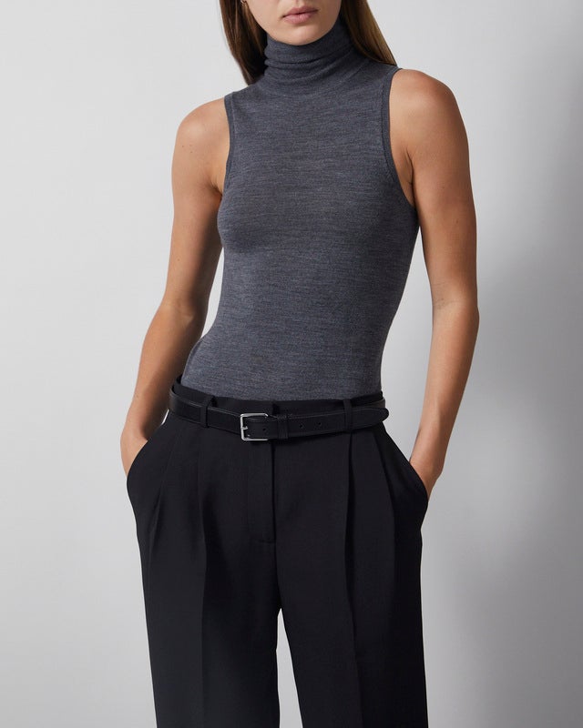 Wakakuu Icons Top Sleevless Merino Turtleneck Dark Grey XL