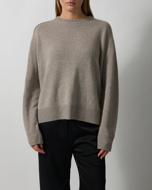 Soft Goat Sweater Boyfriend Crewneck Greige S