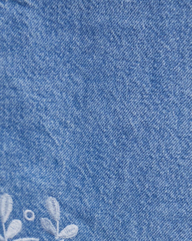 GANNI Topp Broderie Anglaise Denim Ljusblå 40